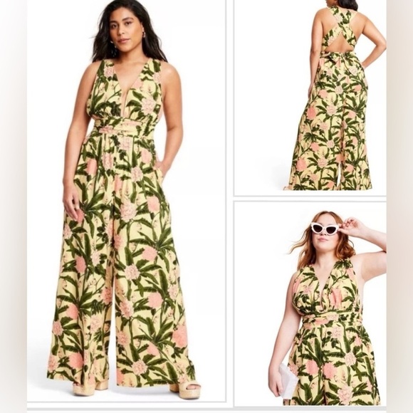 Pants - Aguabendita x Target Yellow Floral Halter Jumpsuit